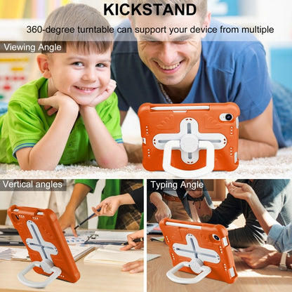 For iPad mini 6 2021 / mini 2024 Shield 360 Rotation Handle EVA Shockproof PC Tablet Case(Orange Beige) by bashfashion
