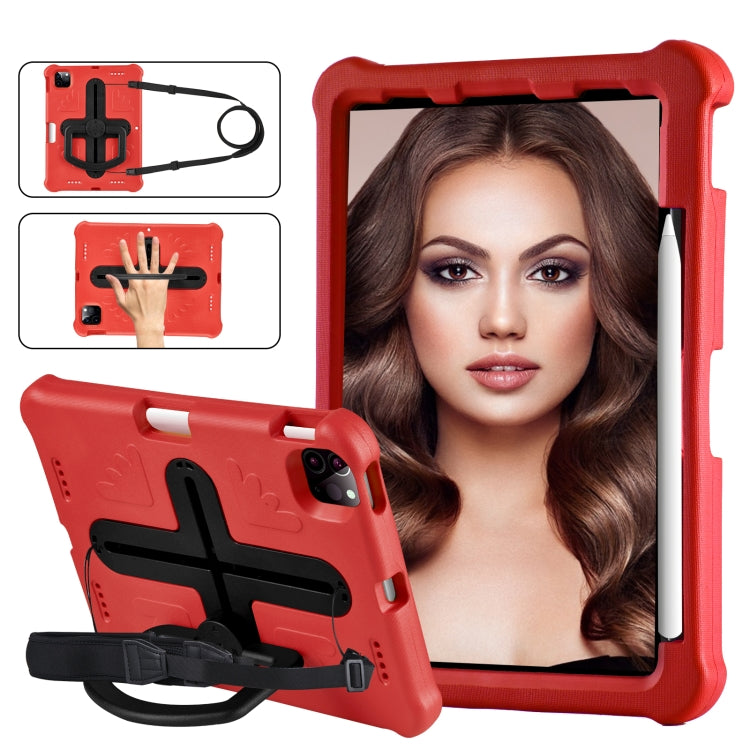 For iPad Pro 11 2025 / 2024 Shield 360 Rotation Handle EVA Shockproof PC Tablet Case(Red Black) by bashfashion