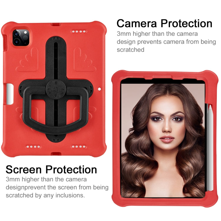 For iPad Pro 11 2025 / 2024 Shield 360 Rotation Handle EVA Shockproof PC Tablet Case(Red Black) by bashfashion