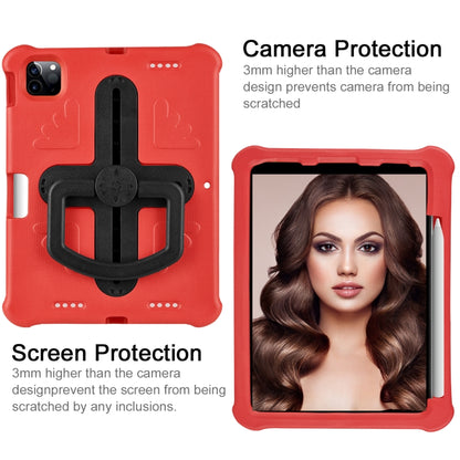 For iPad Pro 11 2025 / 2024 Shield 360 Rotation Handle EVA Shockproof PC Tablet Case(Red Black) by bashfashion