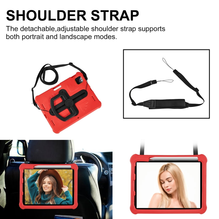 For iPad Pro 11 2025 / 2024 Shield 360 Rotation Handle EVA Shockproof PC Tablet Case(Red Black) by bashfashion