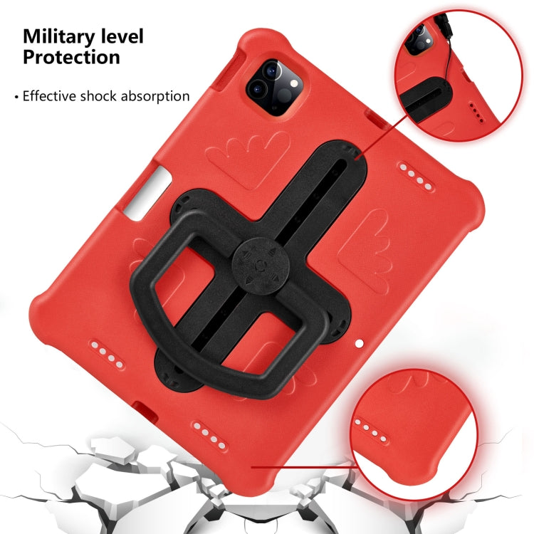 For iPad Pro 11 2025 / 2024 Shield 360 Rotation Handle EVA Shockproof PC Tablet Case(Red Black) by bashfashion