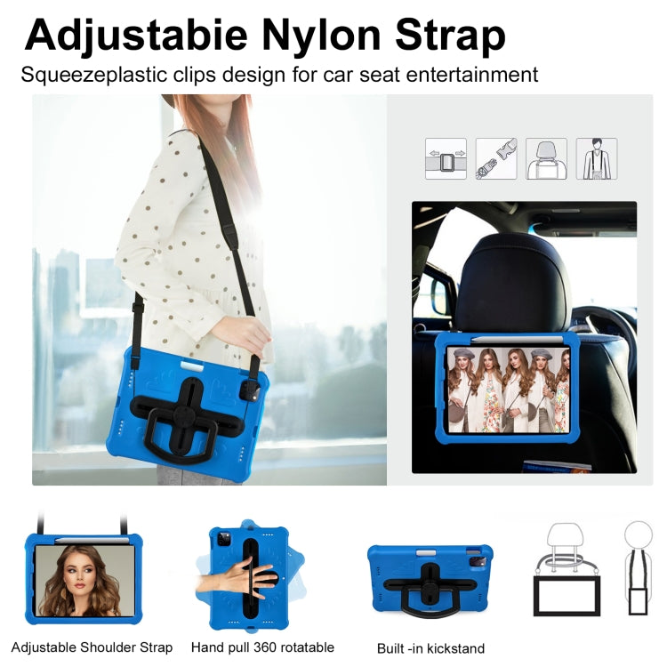 For iPad Pro 11 2025 / 2024 Shield 360 Rotation Handle EVA Shockproof PC Tablet Case(Blue Black) by bashfashion