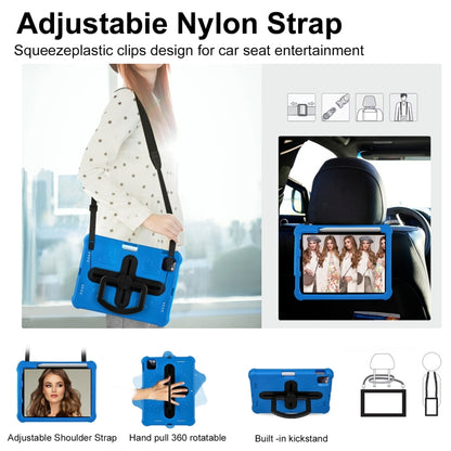 For iPad Pro 11 2025 / 2024 Shield 360 Rotation Handle EVA Shockproof PC Tablet Case(Blue Black) by bashfashion