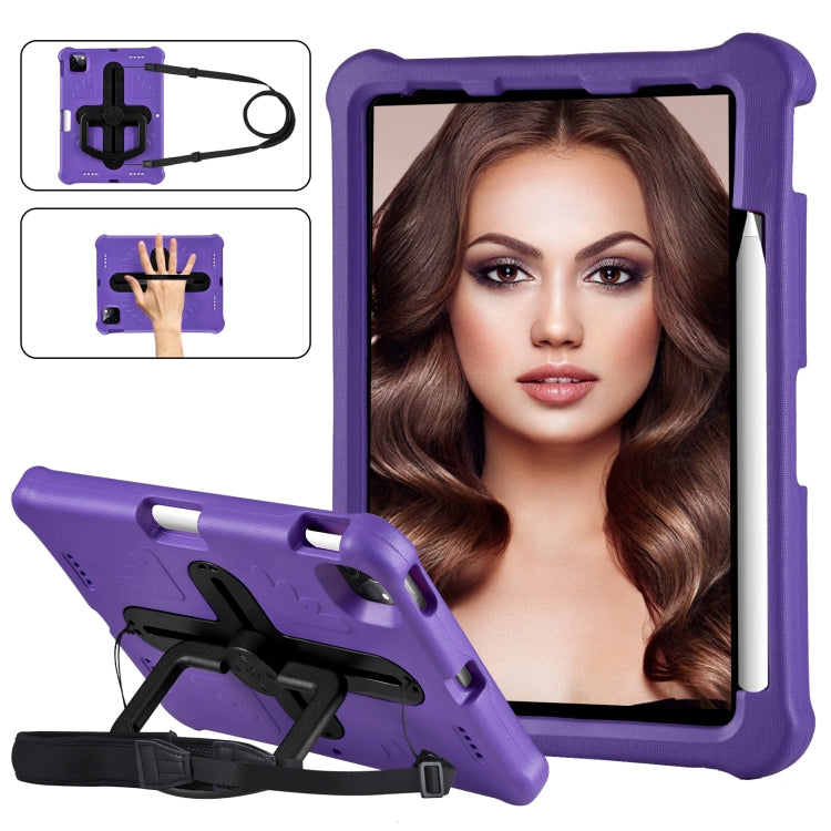 For iPad Pro 11 2025 / 2024 Shield 360 Rotation Handle EVA Shockproof PC Tablet Case(Purple Black) by bashfashion