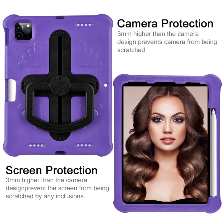 For iPad Pro 11 2025 / 2024 Shield 360 Rotation Handle EVA Shockproof PC Tablet Case(Purple Black) by bashfashion