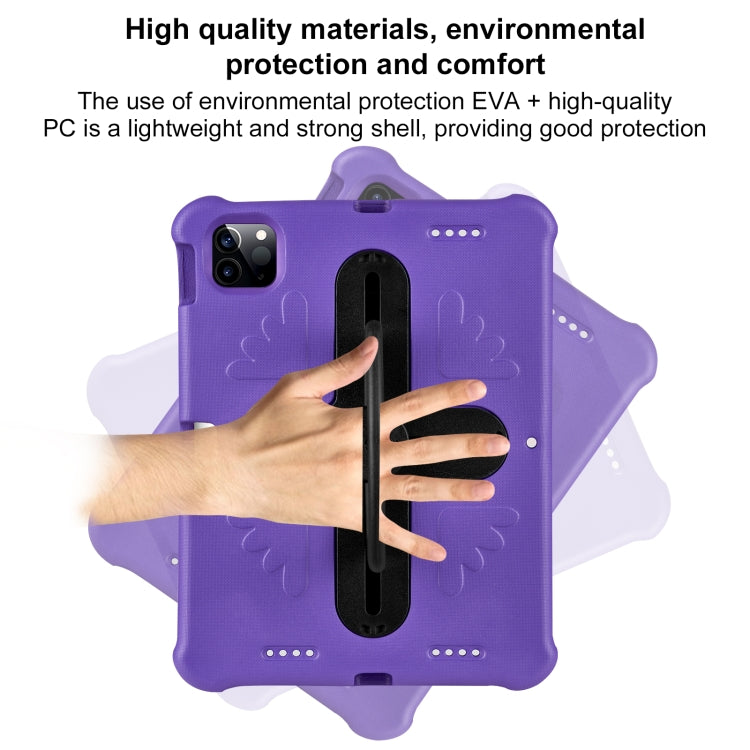 For iPad Pro 11 2025 / 2024 Shield 360 Rotation Handle EVA Shockproof PC Tablet Case(Purple Black) by bashfashion