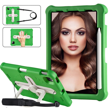 For iPad Pro 11 2025 / 2024 Shield 360 Rotation Handle EVA Shockproof PC Tablet Case(Green Beige) by bashfashion