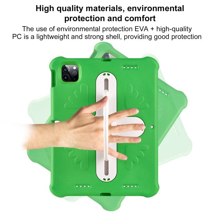For iPad Pro 11 2025 / 2024 Shield 360 Rotation Handle EVA Shockproof PC Tablet Case(Green Beige) by bashfashion
