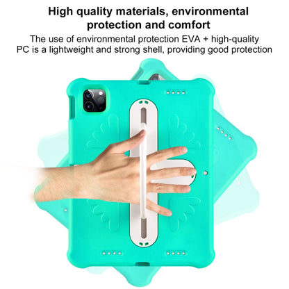 For iPad Pro 11 2025 / 2024 Shield 360 Rotation Handle EVA Shockproof PC Tablet Case(Mint Green Beige) by bashfashion
