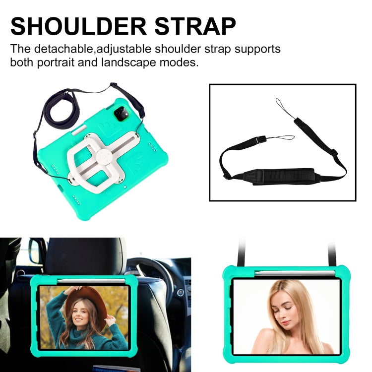 For iPad Pro 11 2025 / 2024 Shield 360 Rotation Handle EVA Shockproof PC Tablet Case(Mint Green Beige) by bashfashion