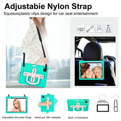 For iPad Pro 11 2025 / 2024 Shield 360 Rotation Handle EVA Shockproof PC Tablet Case(Mint Green Beige) by bashfashion