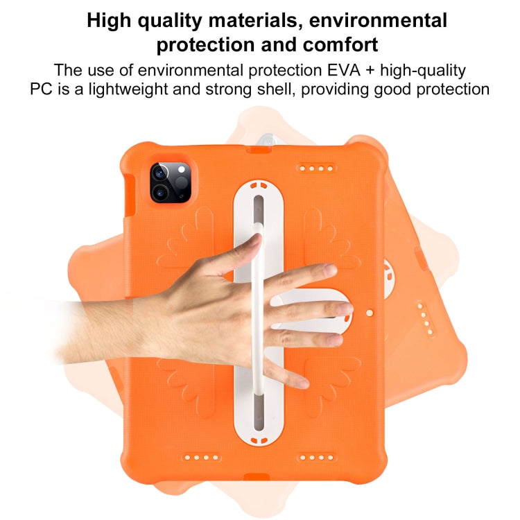 For iPad Pro 11 2025 / 2024 Shield 360 Rotation Handle EVA Shockproof PC Tablet Case(Orange Beige) by bashfashion