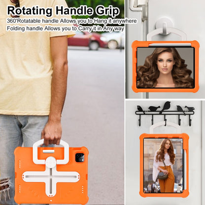 For iPad Pro 11 2025 / 2024 Shield 360 Rotation Handle EVA Shockproof PC Tablet Case(Orange Beige) by bashfashion
