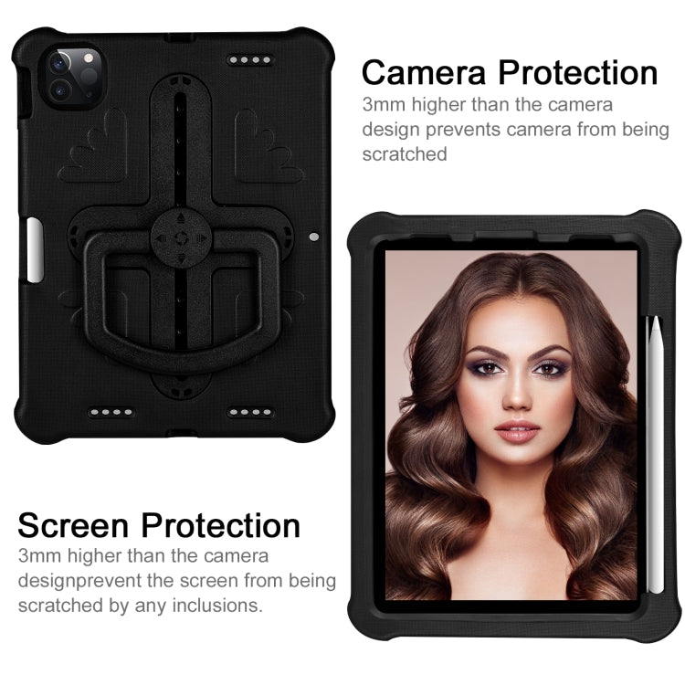 For iPad Air 11 2024 / 2025 Shield 360 Rotation Handle EVA Shockproof PC Tablet Case(Black) by bashfashion
