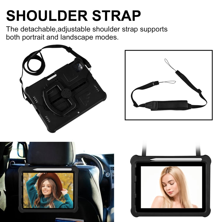 For iPad Air 11 2024 / 2025 Shield 360 Rotation Handle EVA Shockproof PC Tablet Case(Black) by bashfashion