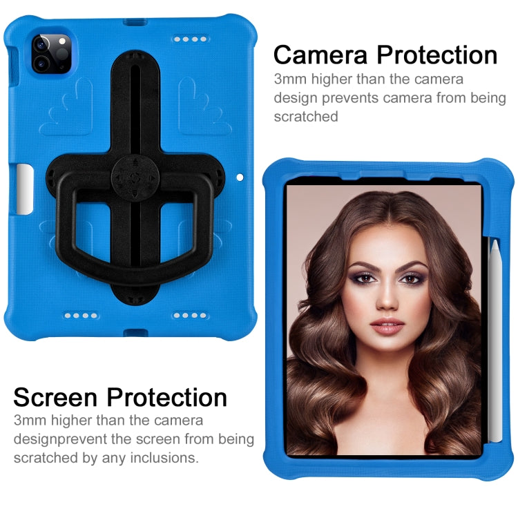 For iPad Air 11 2024 / 2025 Shield 360 Rotation Handle EVA Shockproof PC Tablet Case(Blue Black) by bashfashion