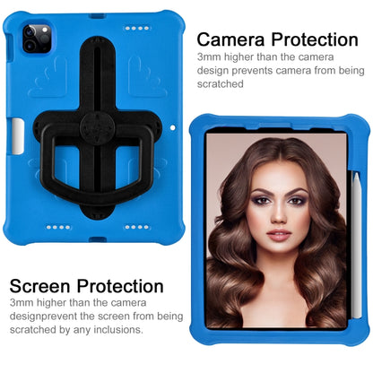 For iPad Air 11 2024 / 2025 Shield 360 Rotation Handle EVA Shockproof PC Tablet Case(Blue Black) by bashfashion