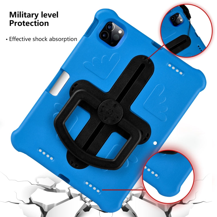 For iPad Air 11 2024 / 2025 Shield 360 Rotation Handle EVA Shockproof PC Tablet Case(Blue Black) by bashfashion