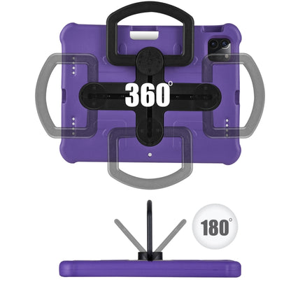 For iPad Air 11 2024 / 2025 Shield 360 Rotation Handle EVA Shockproof PC Tablet Case(Purple Black) by bashfashion