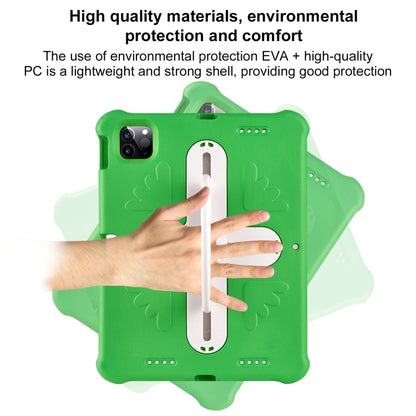 For iPad Air 11 2024 / 2025 Shield 360 Rotation Handle EVA Shockproof PC Tablet Case(Green Beige) by bashfashion