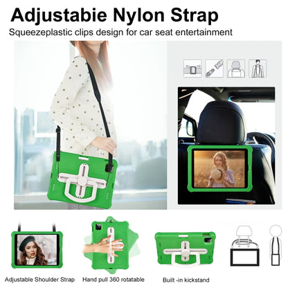 For iPad Air 11 2024 / 2025 Shield 360 Rotation Handle EVA Shockproof PC Tablet Case(Green Beige) by bashfashion