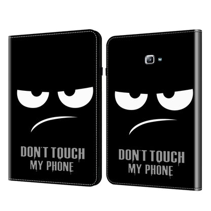 For Samsung Galaxy Tab A T580 10.1 Crystal Texture Painted Leather Tablet Case(Dont Touch My Phone) by bashfashion