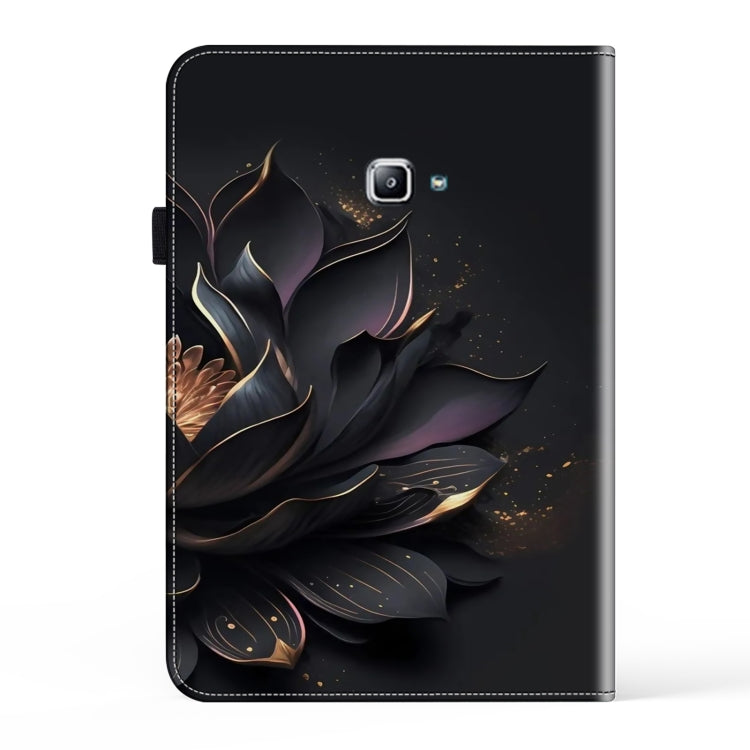 For Samsung Galaxy Tab A T580 10.1 Crystal Texture Painted Leather Tablet Case(Purple Lotus) by bashfashion