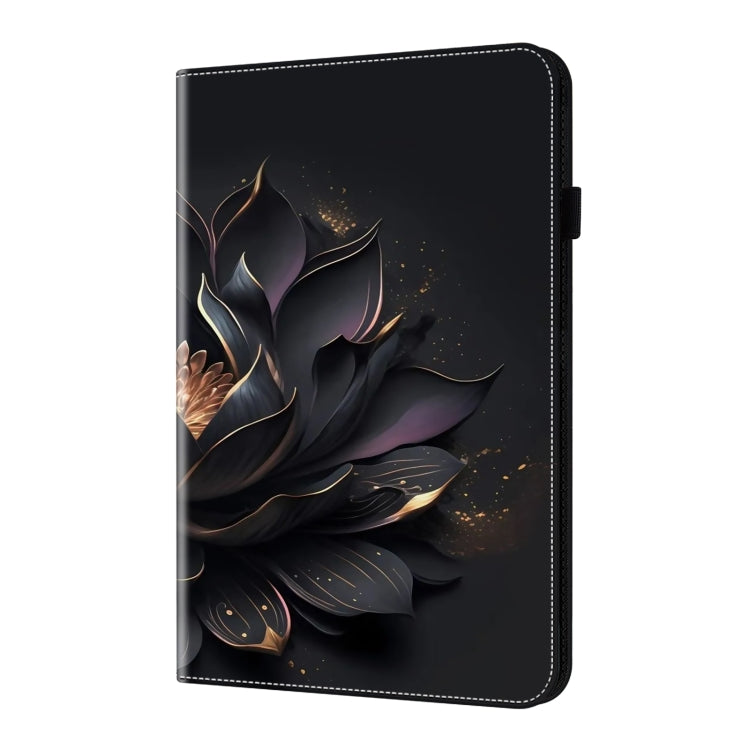 For Samsung Galaxy Tab S9 Crystal Texture Painted Leather Tablet Case(Purple Lotus) by bashfashion