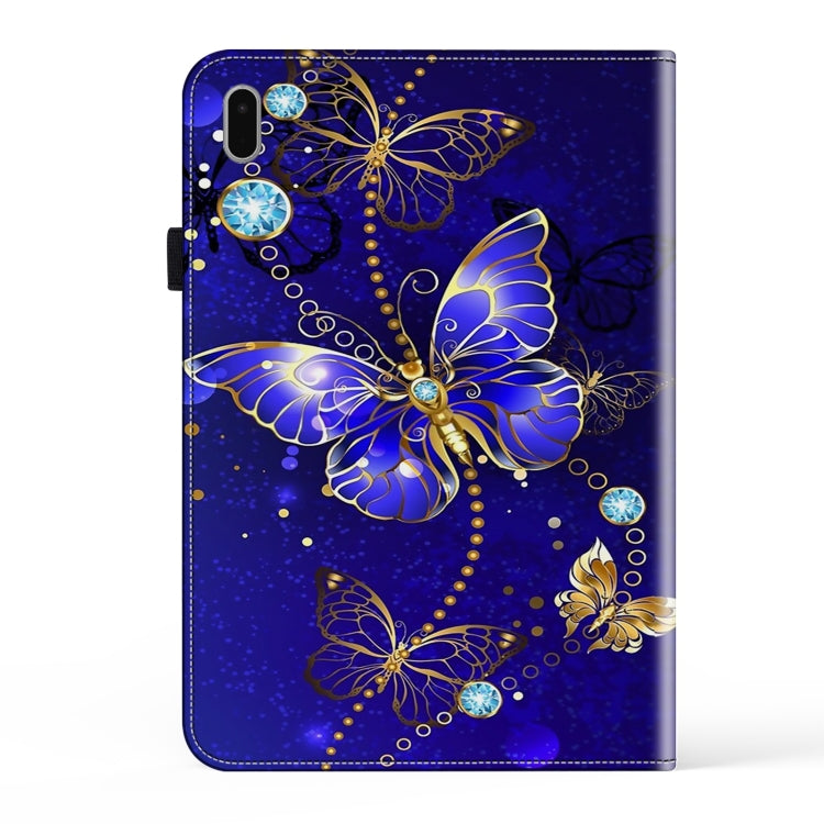 For Samsung Galaxy Tab S9 Crystal Texture Painted Leather Tablet Case(Diamond Butterflies) by bashfashion