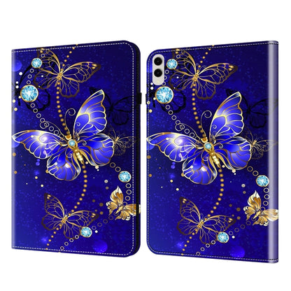 For Samsung Galaxy Tab S9 Ultra Crystal Texture Painted Leather Tablet Case(Diamond Butterflies) by bashfashion