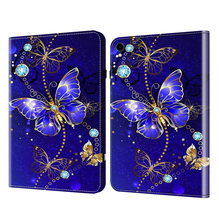For Samsung Galaxy Tab S9 / S9 FE Crystal Texture Painted Leather Tablet Case(Diamond Butterflies) by bashfashion