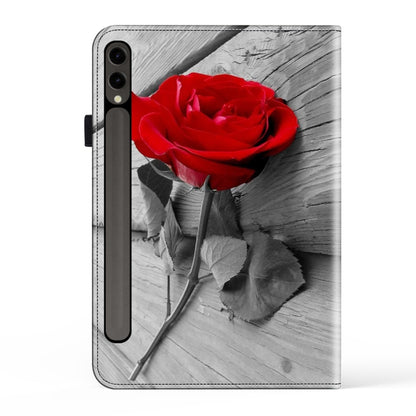 For Samsung Galaxy Tab S9+ / S9 FE+ Crystal Texture Painted Leather Tablet Case(Rose) by bashfashion