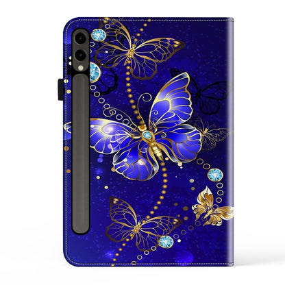 For Samsung Galaxy Tab S9+ / S9 FE+ Crystal Texture Painted Leather Tablet Case(Diamond Butterflies) by bashfashion