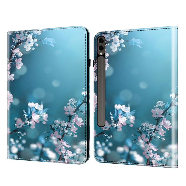 For Samsung Galaxy Tab S7+ / S8+ / S9+ Crystal Texture Painted Leather Tablet Case(Plum Bossom) by bashfashion