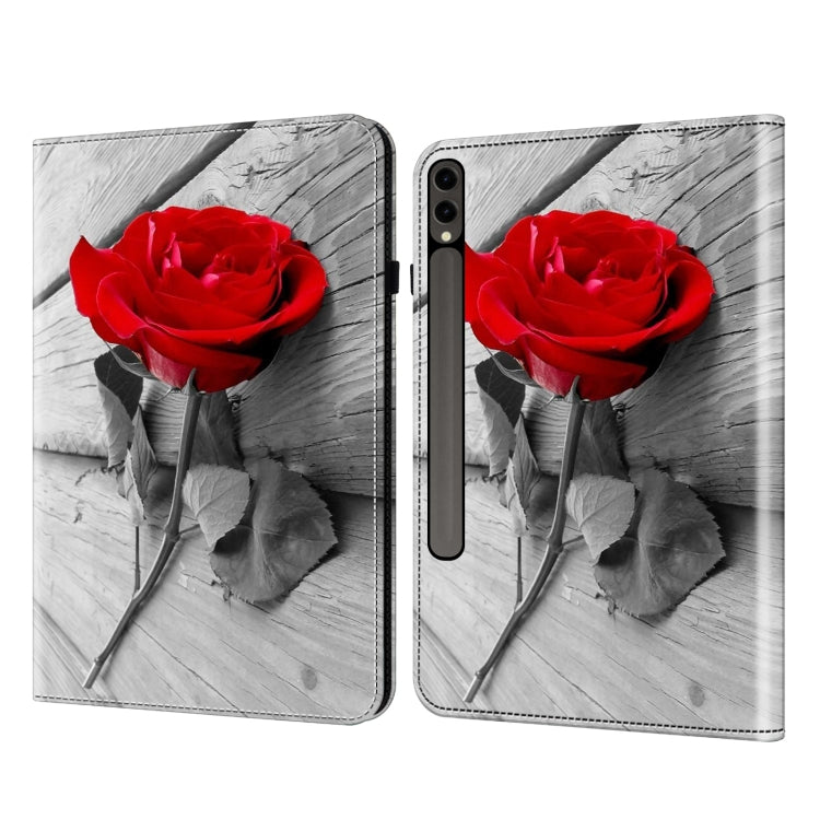 For Samsung Galaxy Tab S7+ / S8+ / S9+ Crystal Texture Painted Leather Tablet Case(Rose) by bashfashion