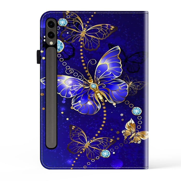 For Samsung Galaxy Tab S7 FE Crystal Texture Painted Leather Tablet Case(Diamond Butterflies) by bashfashion