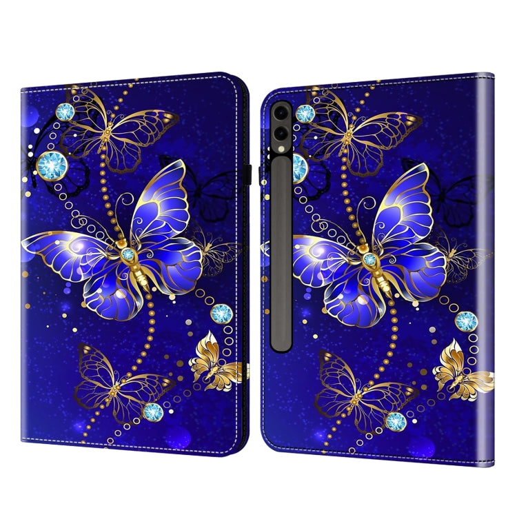 For Samsung Galaxy Tab S7 / S8 / S9 Crystal Texture Painted Leather Tablet Case(Diamond Butterflies) by bashfashion