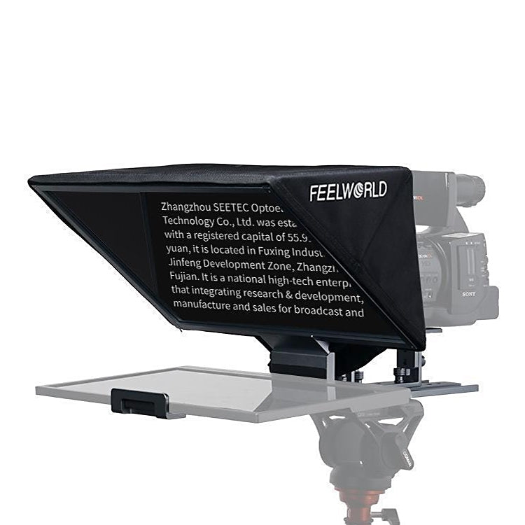 FEELWORLD TP16 16 inch Tablet Horizontal Vertical Prompting Folding Teleprompter, Bluetooth Remote Control(Black) by FEELWORLD
