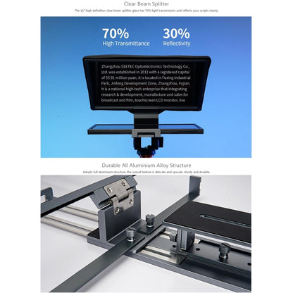 FEELWORLD TP16 16 inch Tablet Horizontal Vertical Prompting Folding Teleprompter, Bluetooth Remote Control(Black) by FEELWORLD