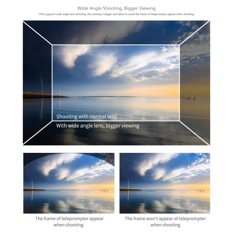 FEELWORLD TP16 16 inch Tablet Horizontal Vertical Prompting Folding Teleprompter, Bluetooth Remote Control(Black) by FEELWORLD
