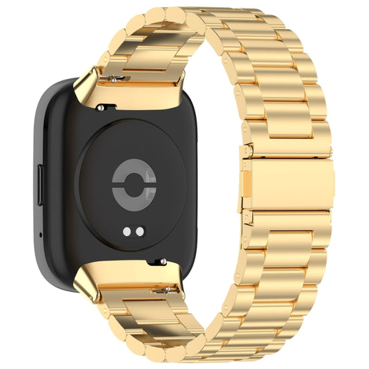For Redmi Watch 3 Lite / Watch 3 Active Three-bead Metal Stainless Steel Watch Band(Gold) by bashfashion