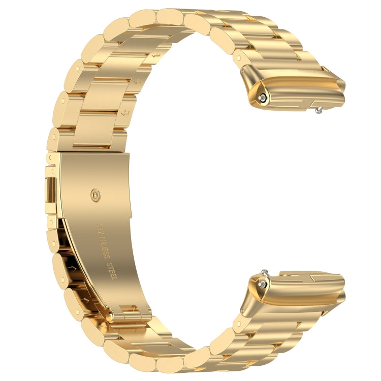 For Redmi Watch 3 Lite / Watch 3 Active Three-bead Metal Stainless Steel Watch Band(Gold) by bashfashion