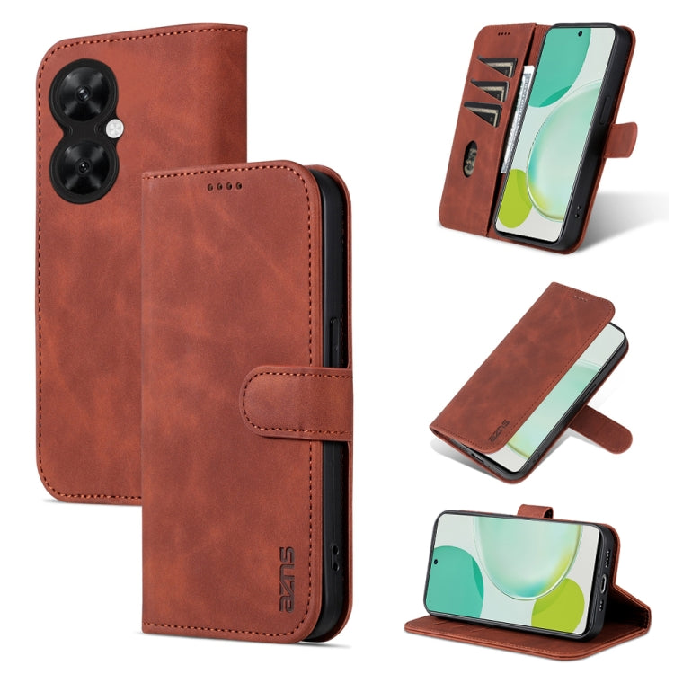 For Huawei Maimang 20 / Enjoy 60 Pro / nova 11i AZNS Skin Feel Calf Texture Flip Leather Phone Case(Brown) by AZNS