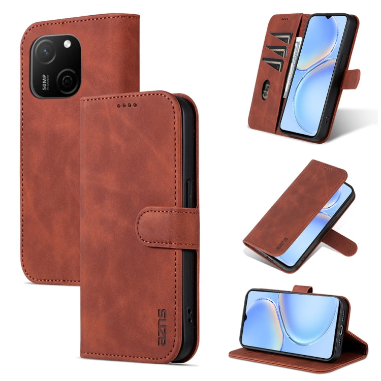 For Huawei Maimang A20 AZNS Skin Feel Calf Texture Flip Leather Phone Case(Brown) by AZNS