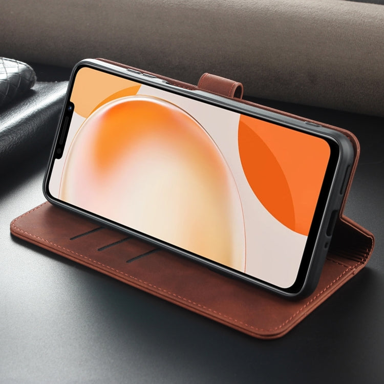 For Huawei Enjoy 60X/nova Y91 AZNS Skin Feel Calf Texture Flip Leather Phone Case(Brown) by AZNS