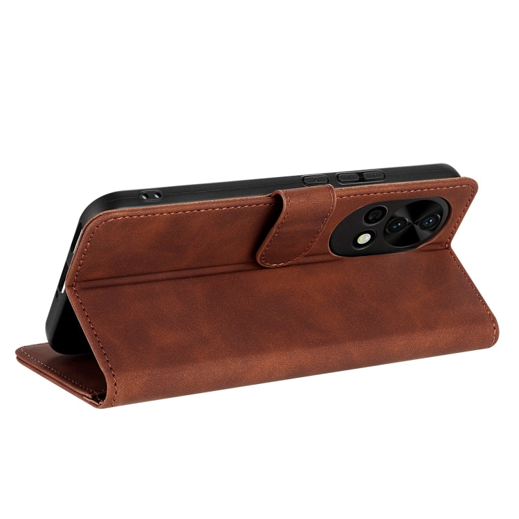 For Huawei nova 12 / nova 13 AZNS Skin Feel Calf Texture Flip Leather Phone Case(Brown) by AZNS