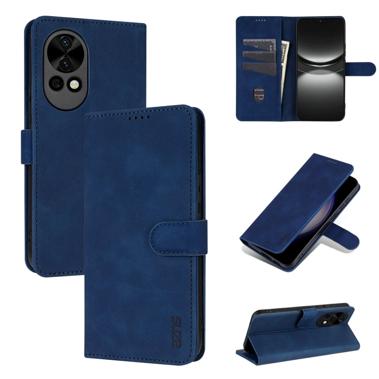 For Huawei nova 12 / nova 13 AZNS Skin Feel Calf Texture Flip Leather Phone Case(Blue) by AZNS