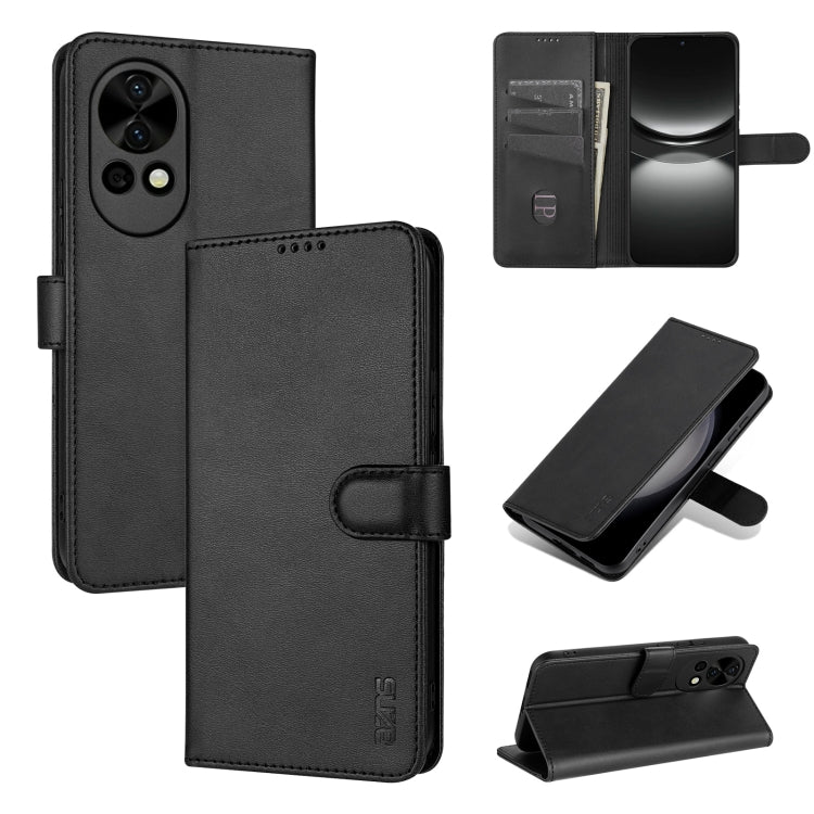 For Huawei nova 12 / nova 13 AZNS Skin Feel Calf Texture Flip Leather Phone Case(Black) by AZNS