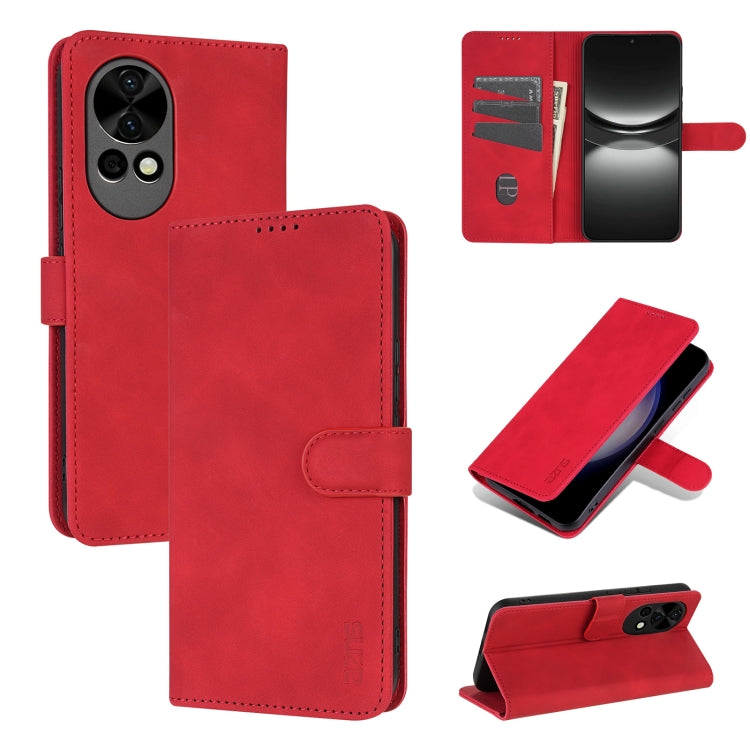 For Huawei nova 12 Pro AZNS Skin Feel Calf Texture Flip Leather Phone Case(Red) by AZNS